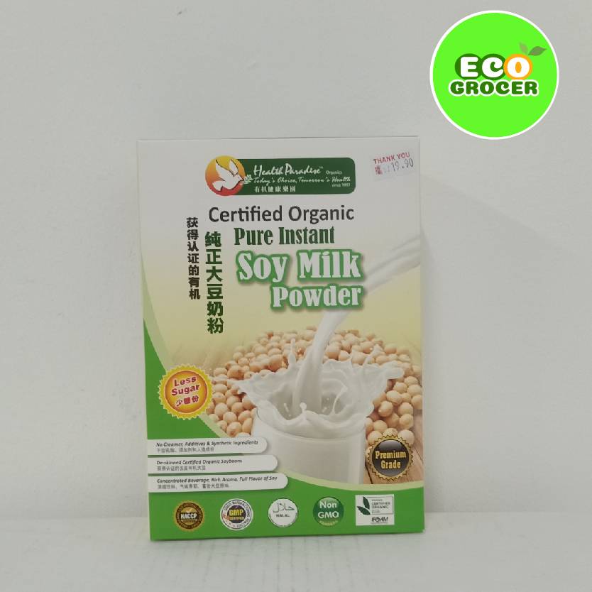 Health Paradise Organic Pure Instant Soy Milk Powder ( Less Sugar ) 500g