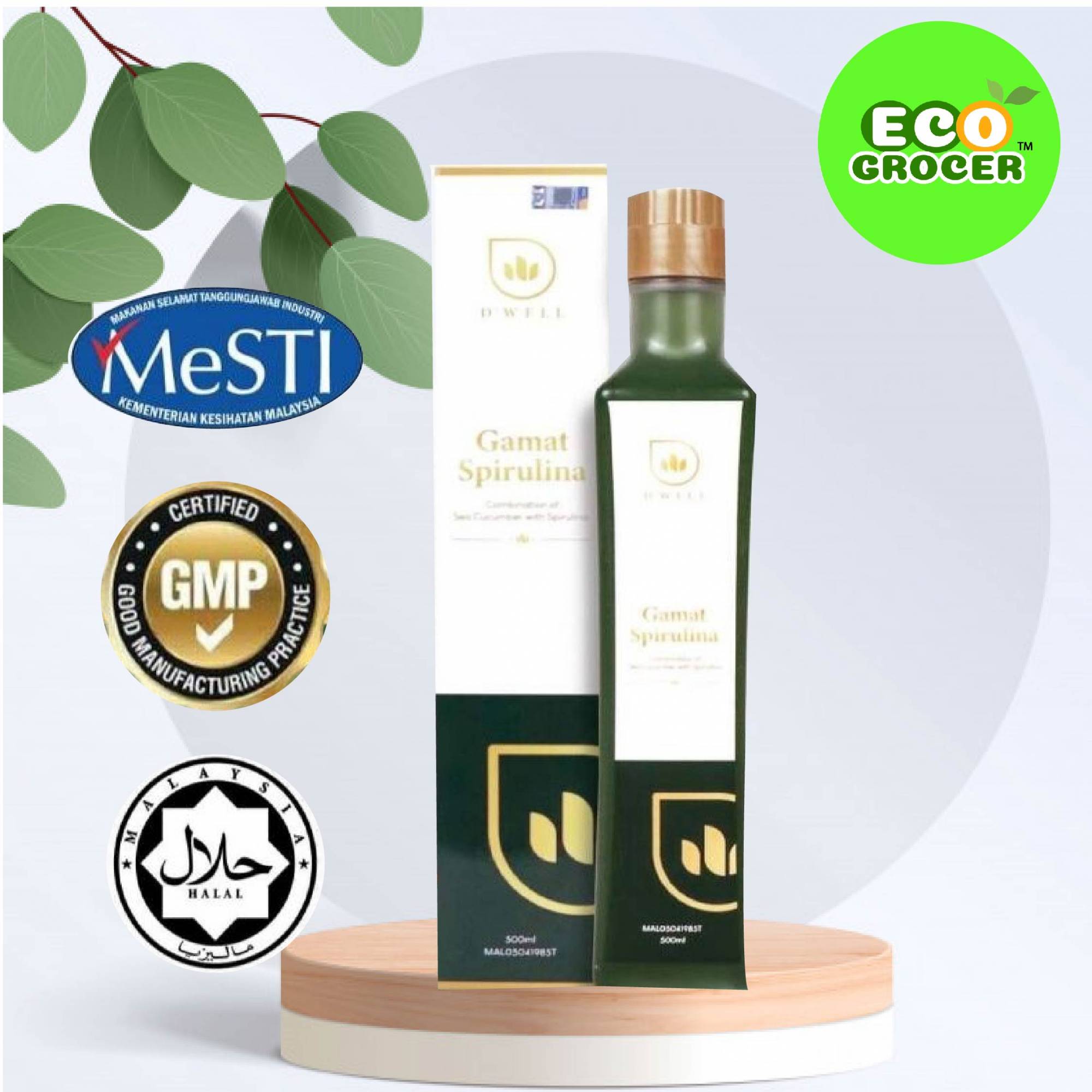 [HALAL] D'Well Gamat Spirulina 500ML 金海参蓝藻精 改善血糖高、血压高、胆固醇高问题